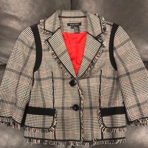 Plaid Blazer with 3/4 inch sleeves